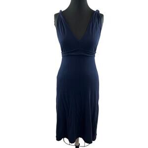 VELVET GRAHAM & SPENCER Knit Jersey Navy Blue Dress Anthropologie PETITE P